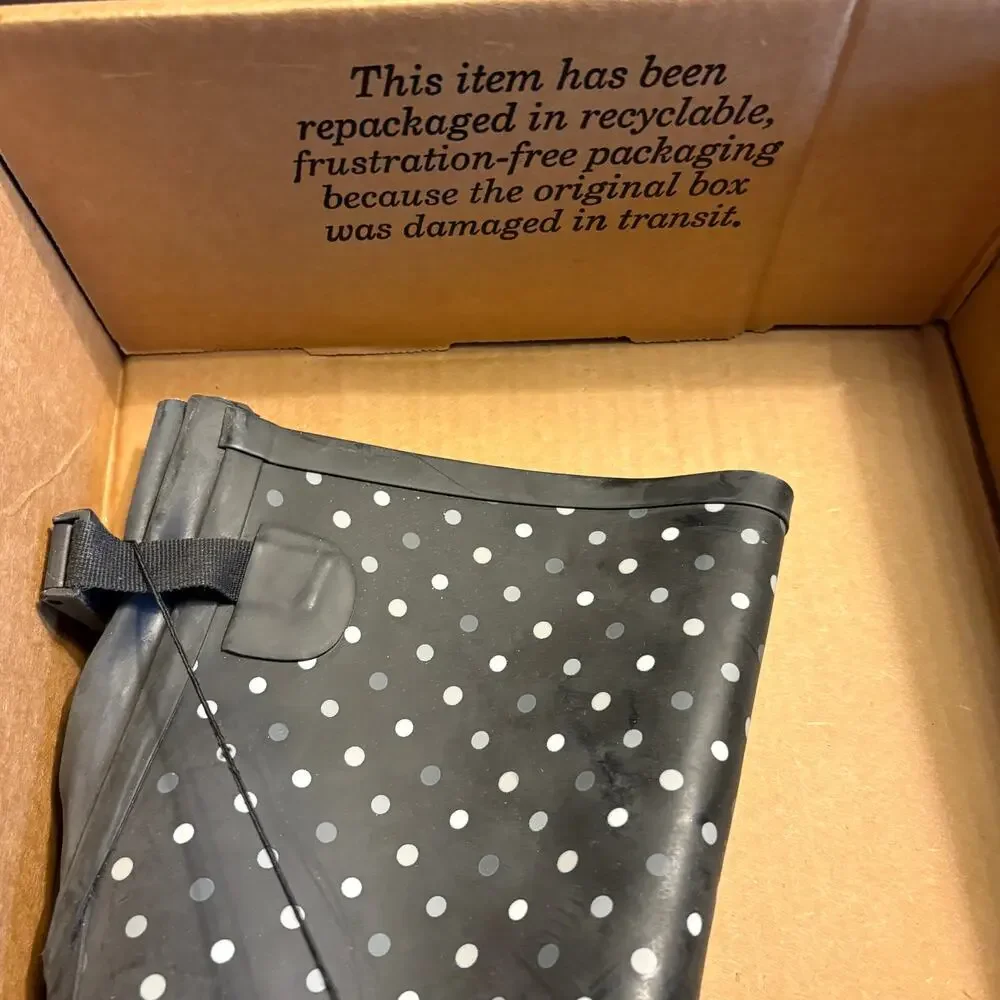 Western Chief Rain Boots 10 NWT NEW Simple Dot Black Waterproof Mid Calf